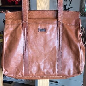 Spike & Sparrow Elegant Brown Leather Tote Bag